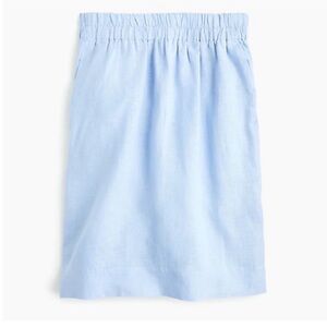 J Crew Pull On Linen Skirt Blue